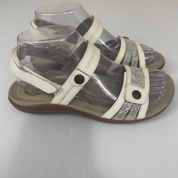 Abeo Shoes - Abeo Brinna White Leather Adjustable Strap Walking Sandals Comfort Shoes 6.5